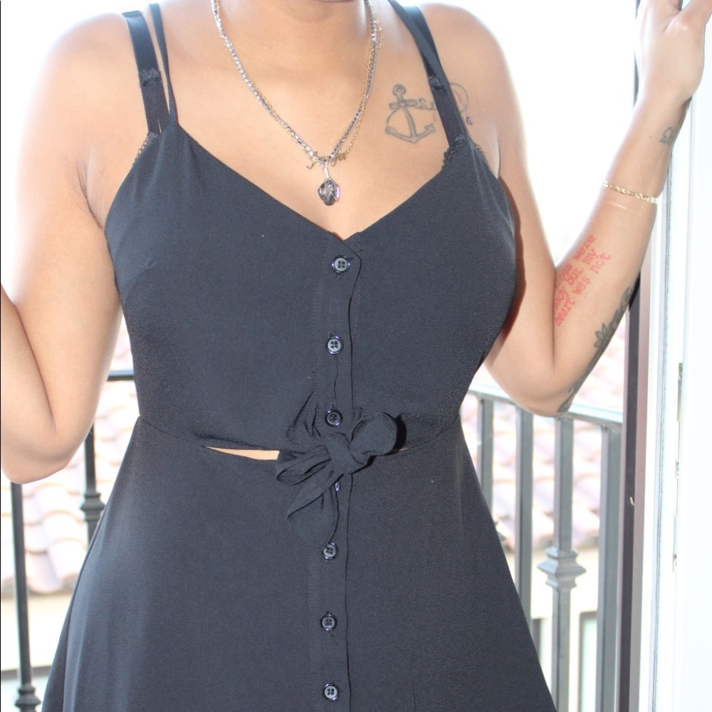 Black button up dress